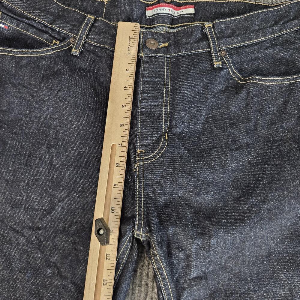 Tommy Hilfiger Jeans Mens 34x32 Dark Wash Straight Leg Denim Blue Classic Casual - Picture 6 of 14